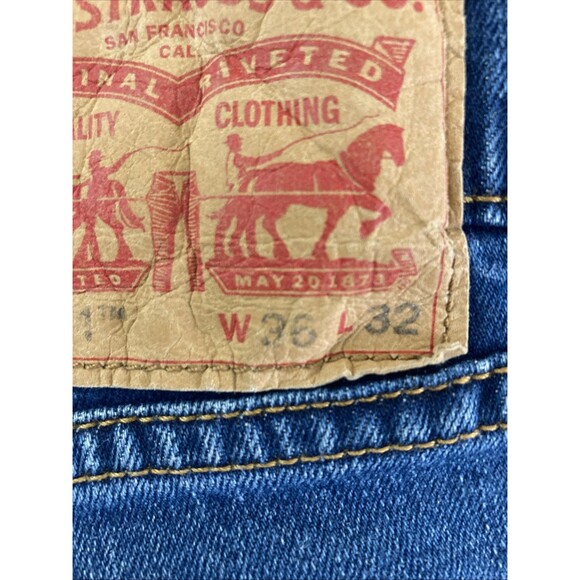 Levi’s 511 Straight Jeans Men’s 36x32 Blue Cotton Stretch Medium Wash - Picture 9 of 11